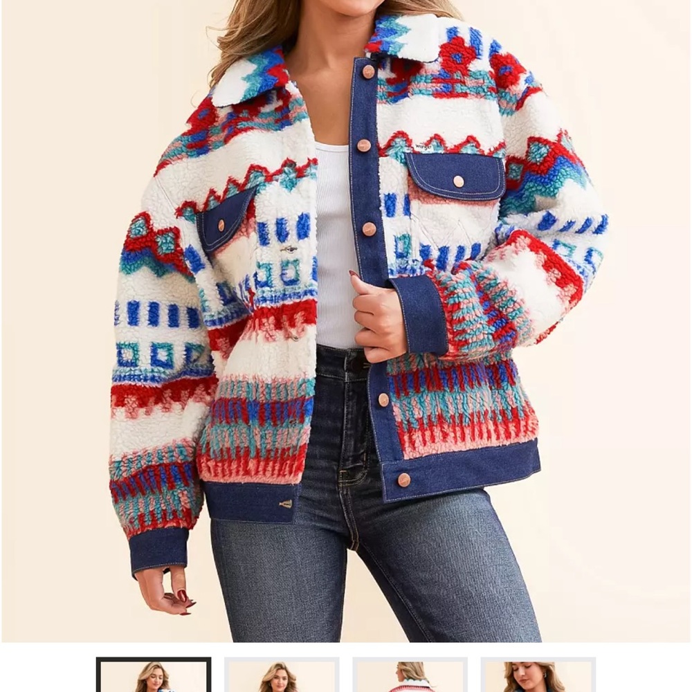 Wrangler Multicolor Fleece Jacket NWT